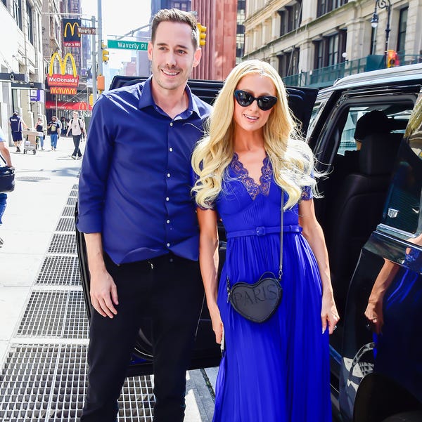 Paris Hilton and Carter Reum Coordinate Blue Looks for the Red Carpet