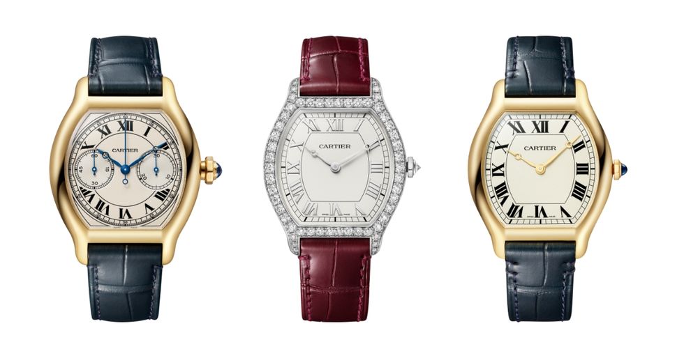 a group of watches,cartier privé,tortue,單按把計時碼錶