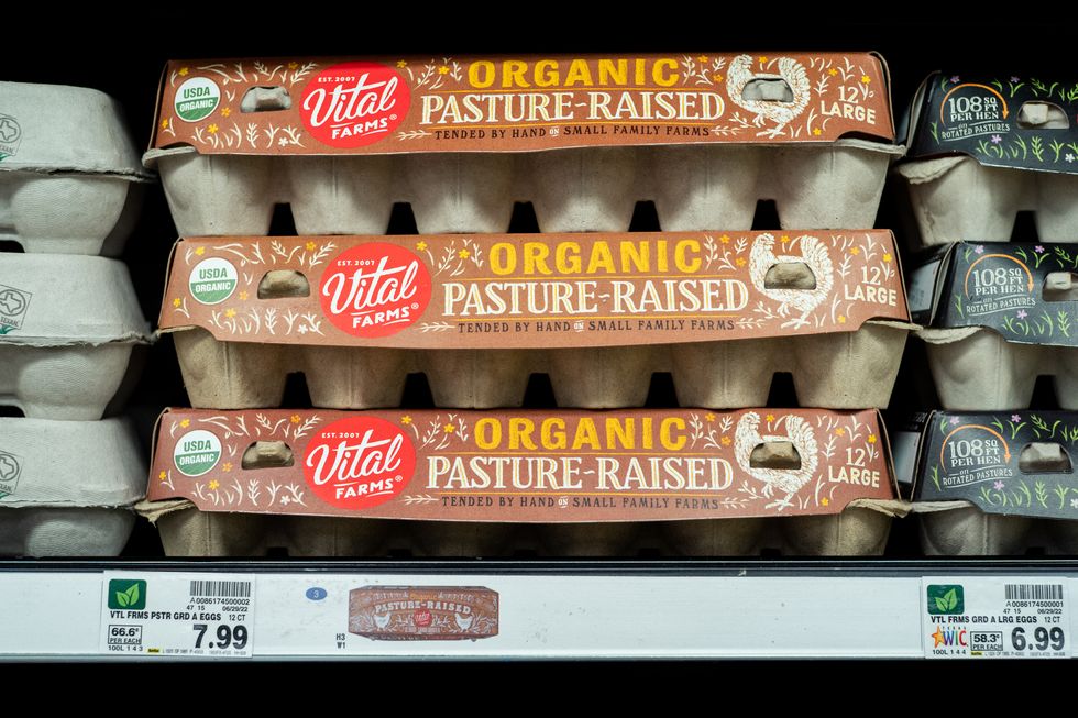 carton of organic eggs
