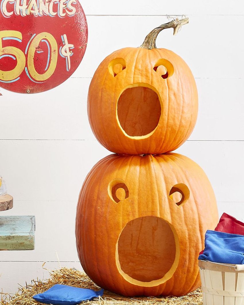 carved pumpkin faces idea