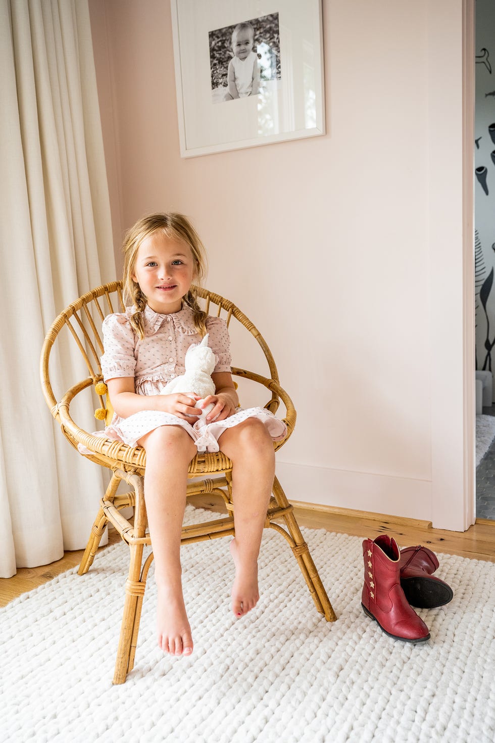 silla de ratán infantil