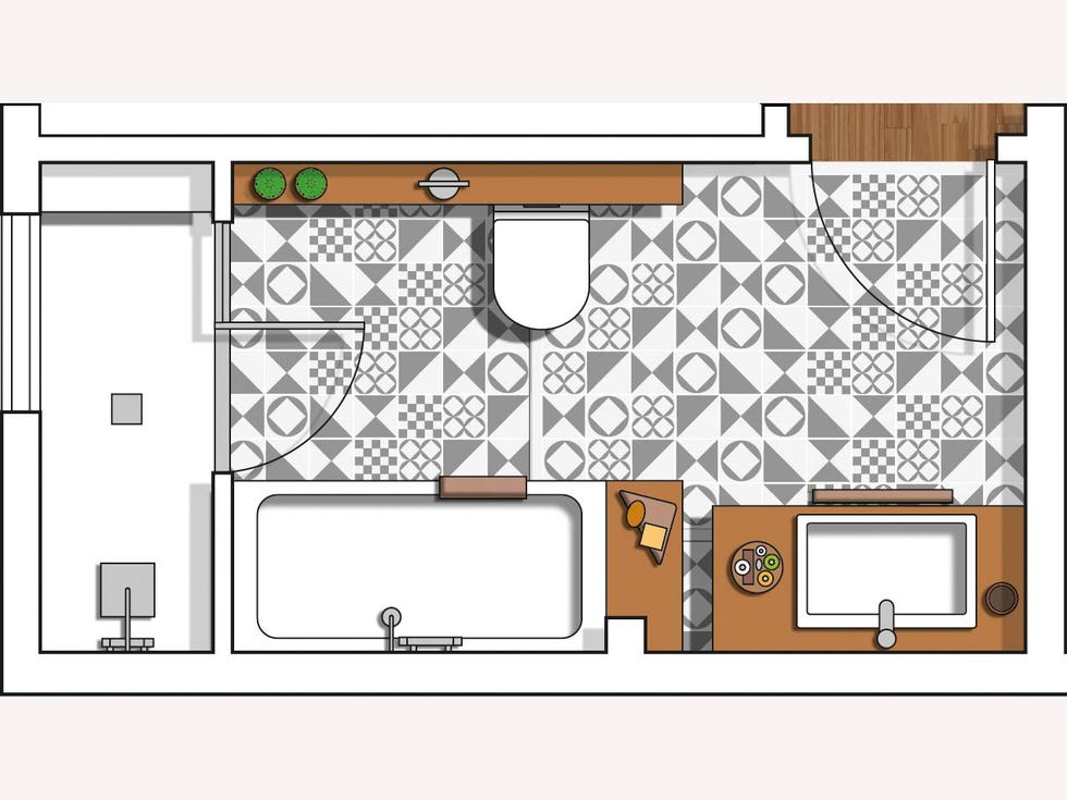 Plano: Un baño luminoso