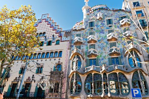 barcelona, spain   november 11 casa batlló and casa ametller facades they are major touristic attractions in barcelona november 11, 2012 in barcelona, spain