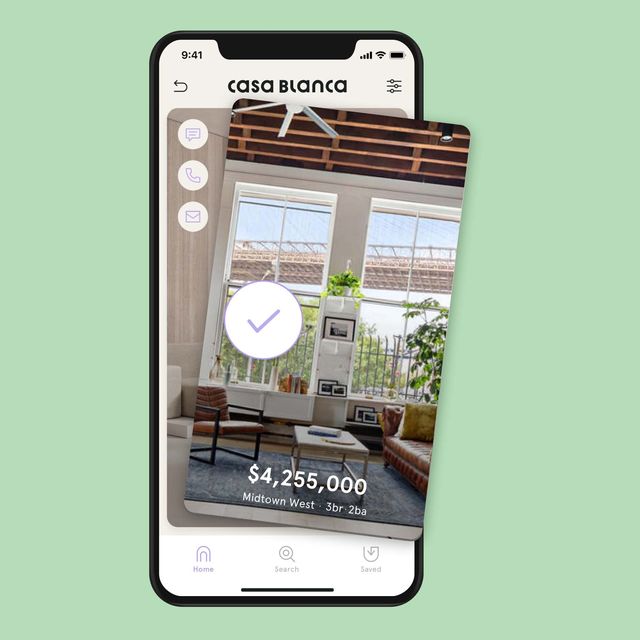casa blanca real estate app with green background