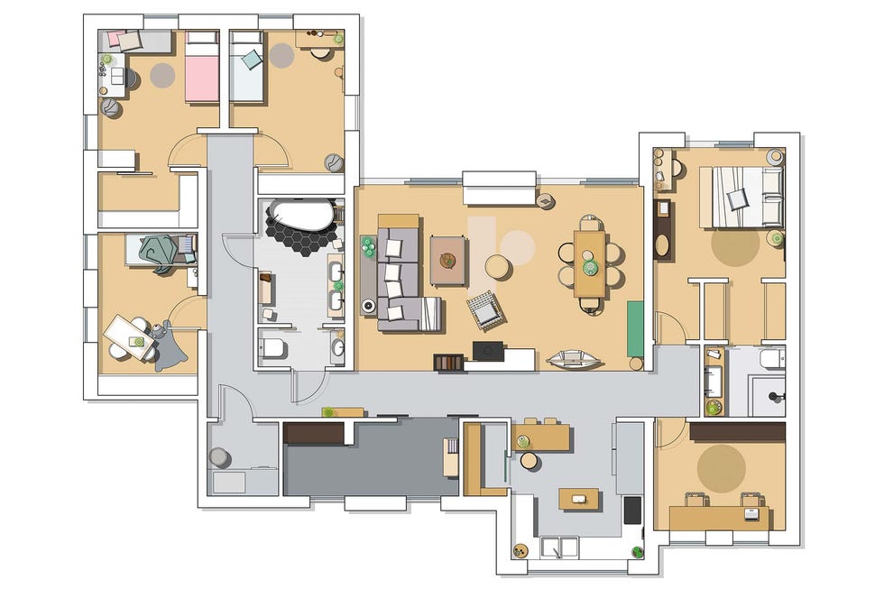 una casa de campo estilo nórdico plano de la vivienda