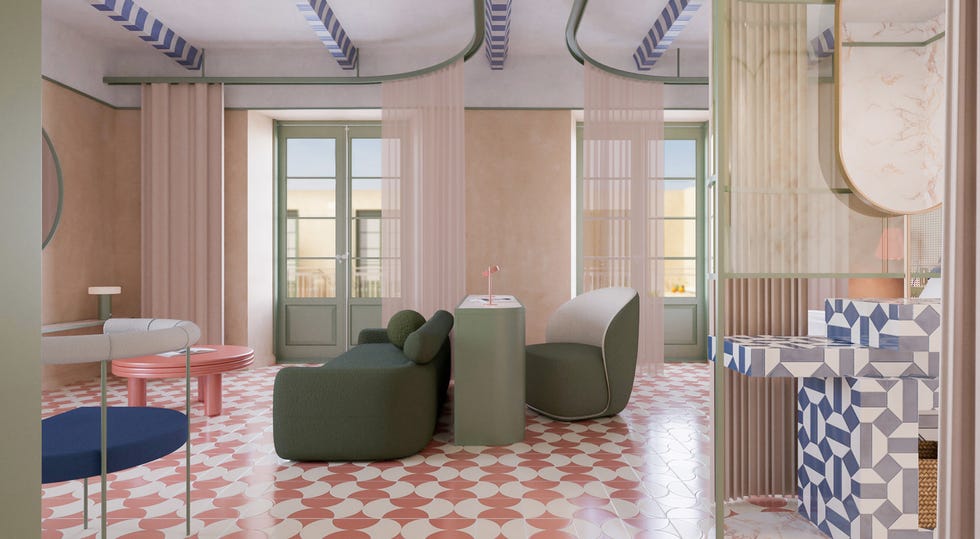 el estudio cateto cateto diseñauna original casa pequeña con distribución abierta en sevilla que comparte el espacio del dormitorio en suite con el salóncomedor y la cocina