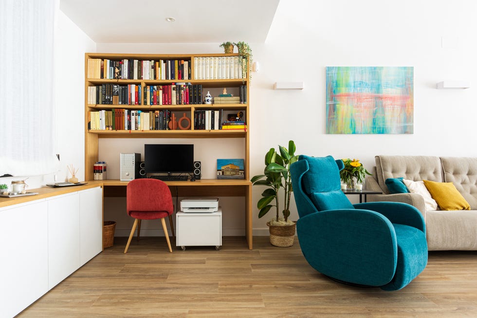 salón con zona de teletrabajo