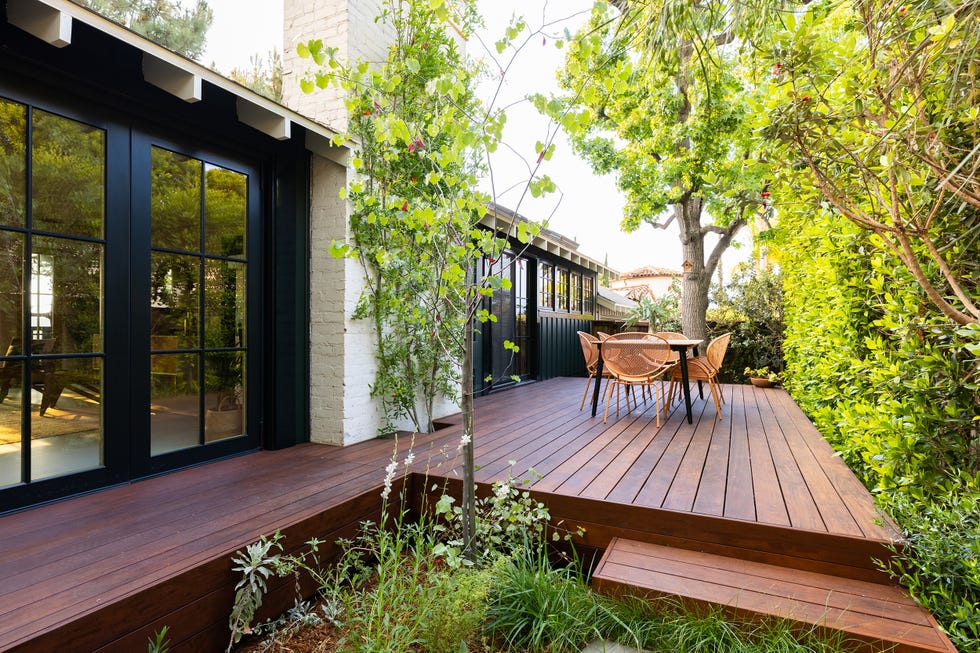 terraza con jardín