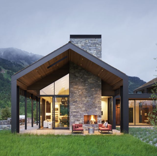 Una casa de campo de estilo rústico moderno y diseño