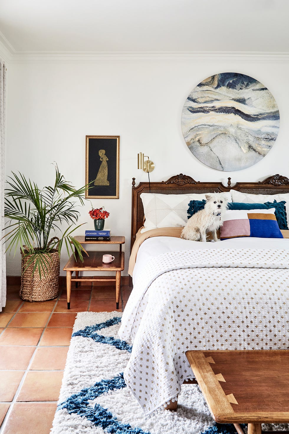 dormitorio con decoración de estilo vintage
