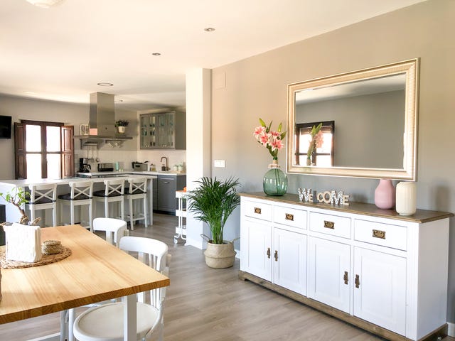 salóncomedorcocina de estilo nórdico y rústico