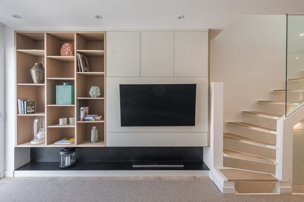 mueble de salón con librería a medida
