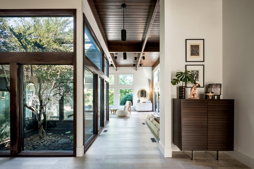 patio interior con árbol