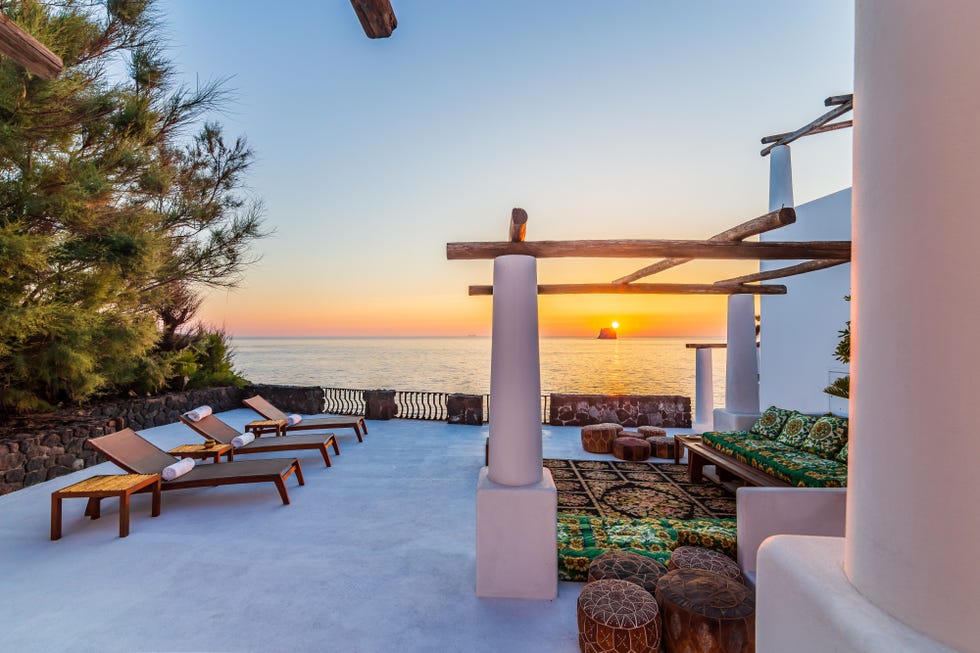 terraza con vistas al mar