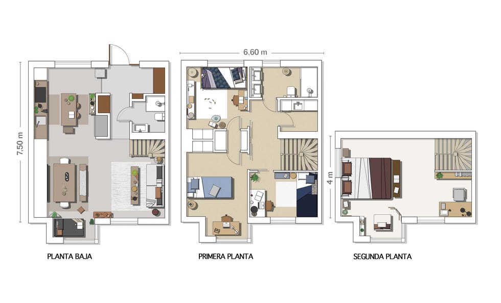 my scandinavian home plano de las tres plantas