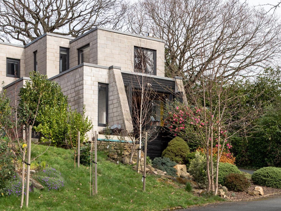 fachada de piedra de arquitectura moderna