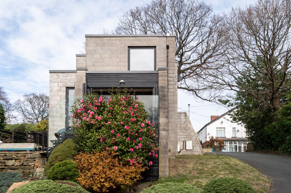 fachada de piedra de arquitectura moderna