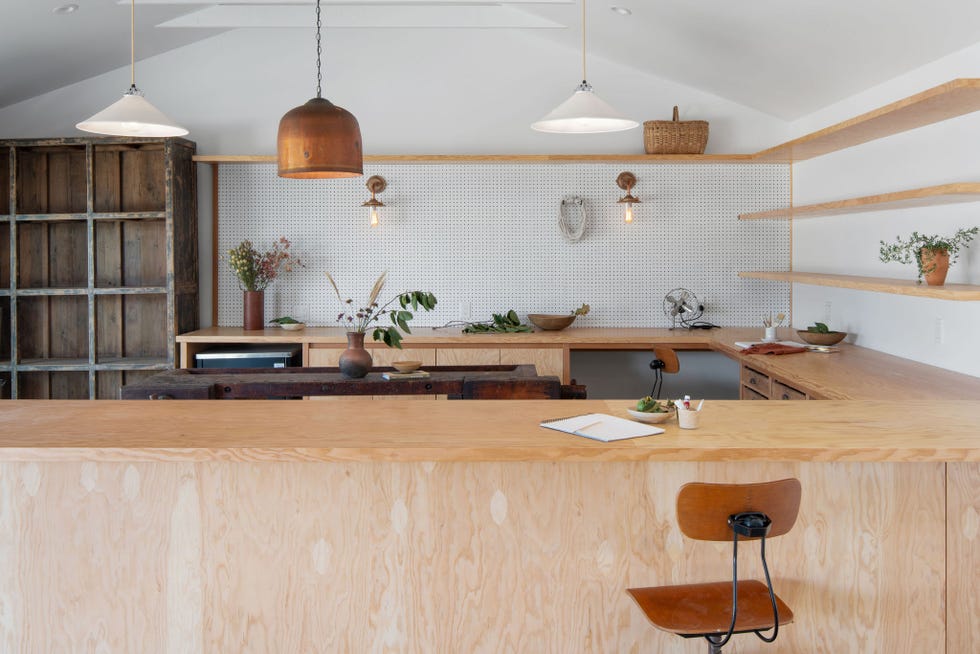 cocina en l de madera