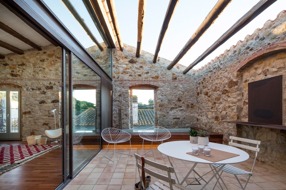 a barn rehabilitated to become a house in Girona