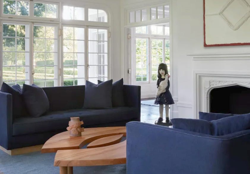 salón circular de la casa donde veraneaba jackie kennedy cuando era niña