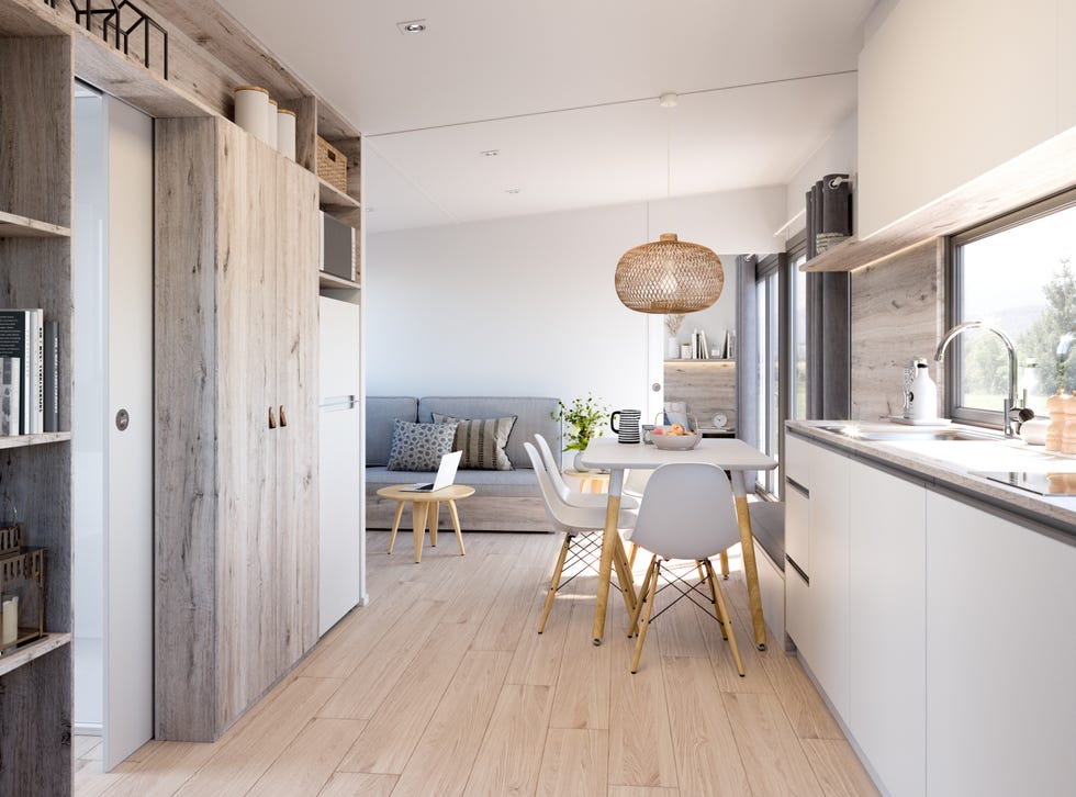 Cocina con office de estilo nórdico