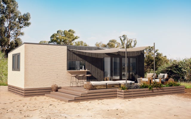 Casa modular de construcción sostenible e inspiración japonesa