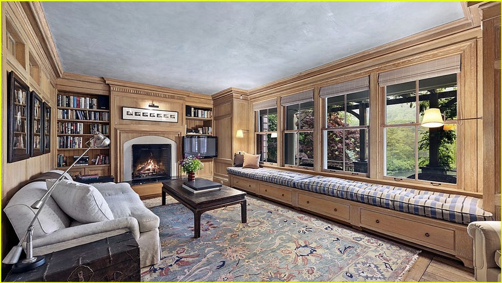 casa de campo de richard gere y alejandra silva cerca de nueva york sala de estar con chimenea