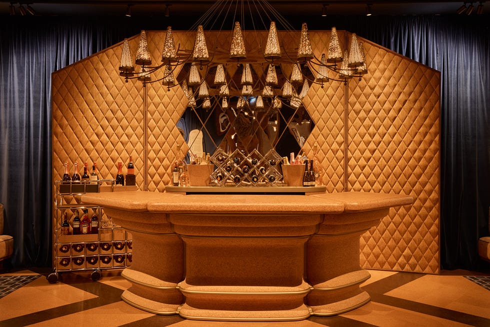 luxurious bar area with a unique design and decor