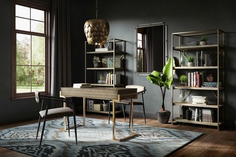 Furniture, Room, Interior design, Table, Shelving, Living room, Shelf, Bookcase, Building, Floor, 