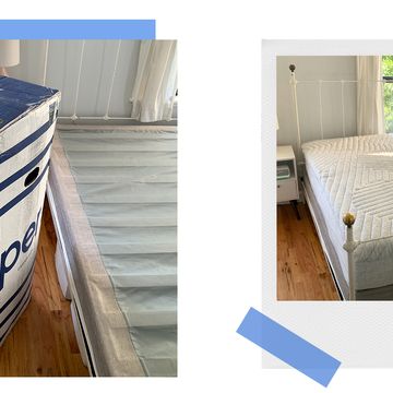 casper mattress box and wave hybrid mattress with snow technology on bed