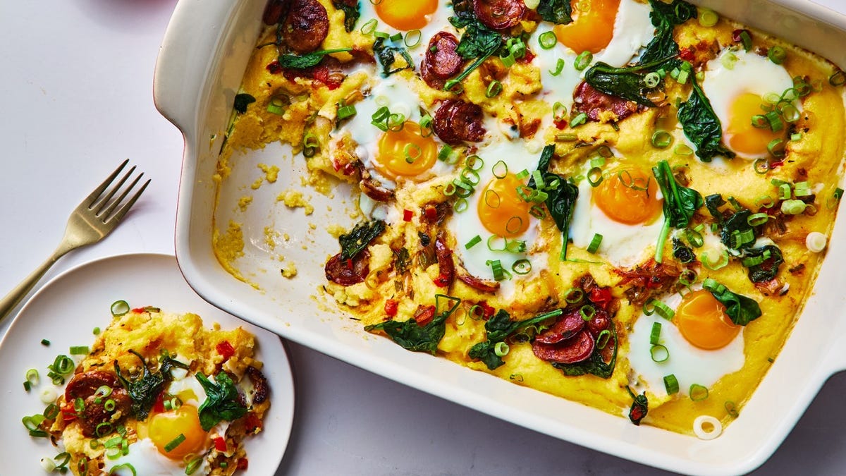 Video player poster image preview for Eggland's Best x Delish | Spicy Polenta Breakfast Casserole