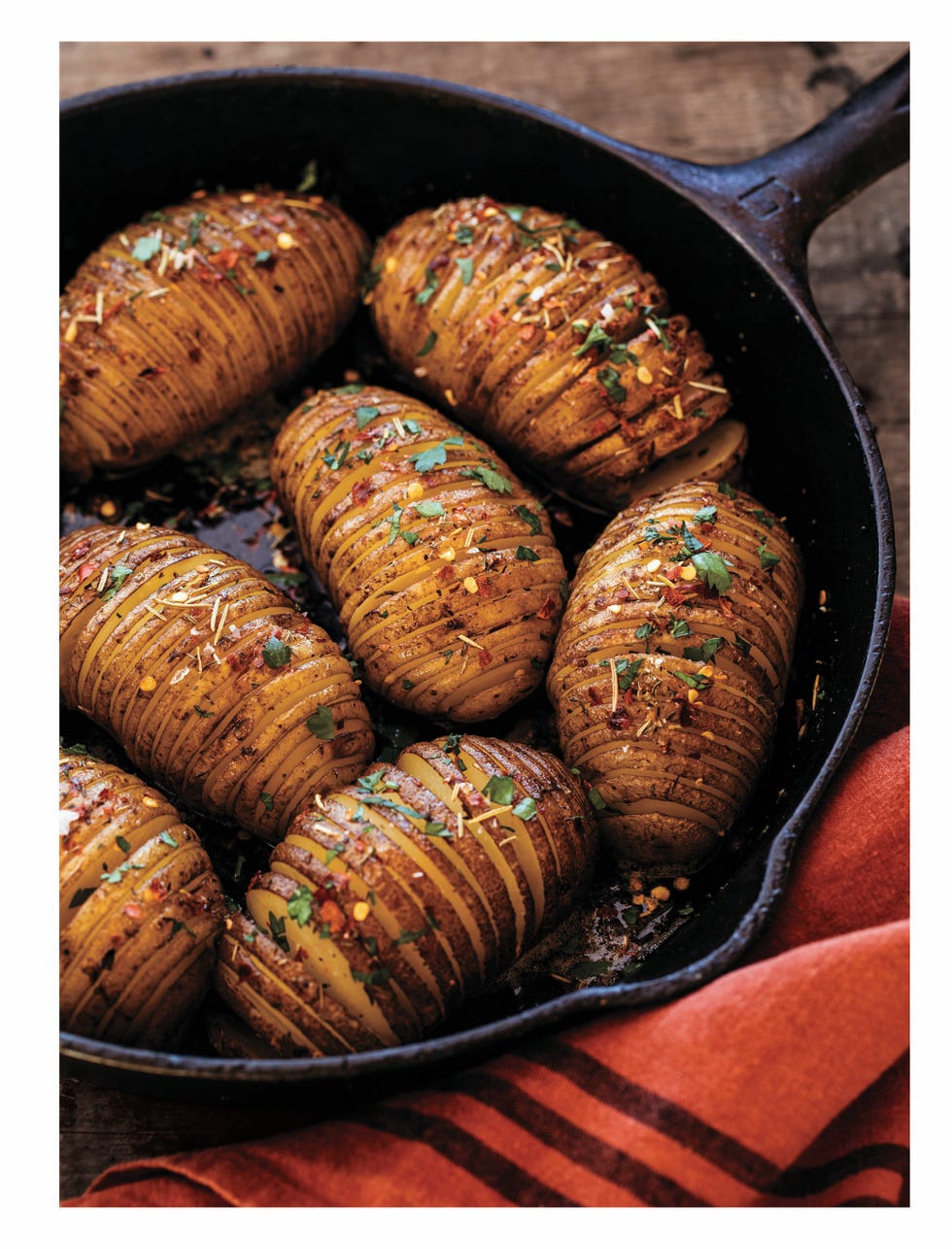 cast iron hasselback potatoes