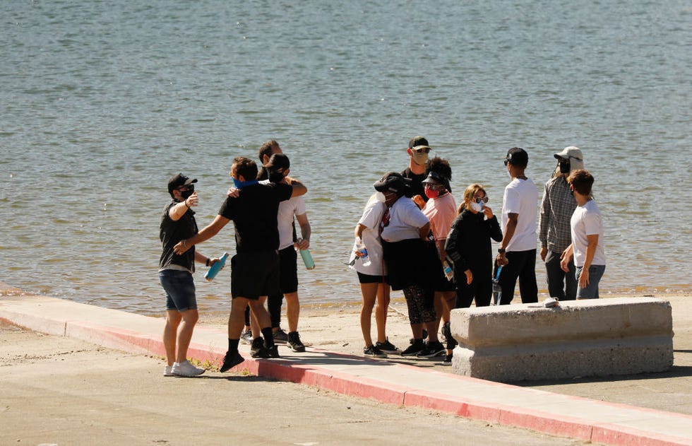 cast members from the show glee and friends gathered monday morning at the boat launch as ventura county sheriffs search and rescue dive team located a body monday morning in lake piru as the search continued for actress naya rivera after her 4 year old so