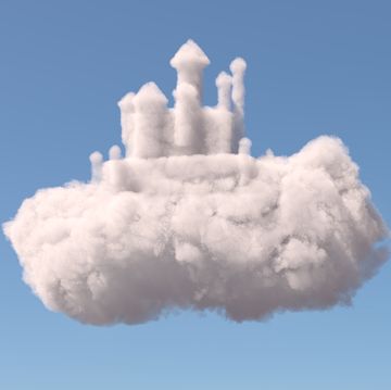 kasteel van wolken op een wolk