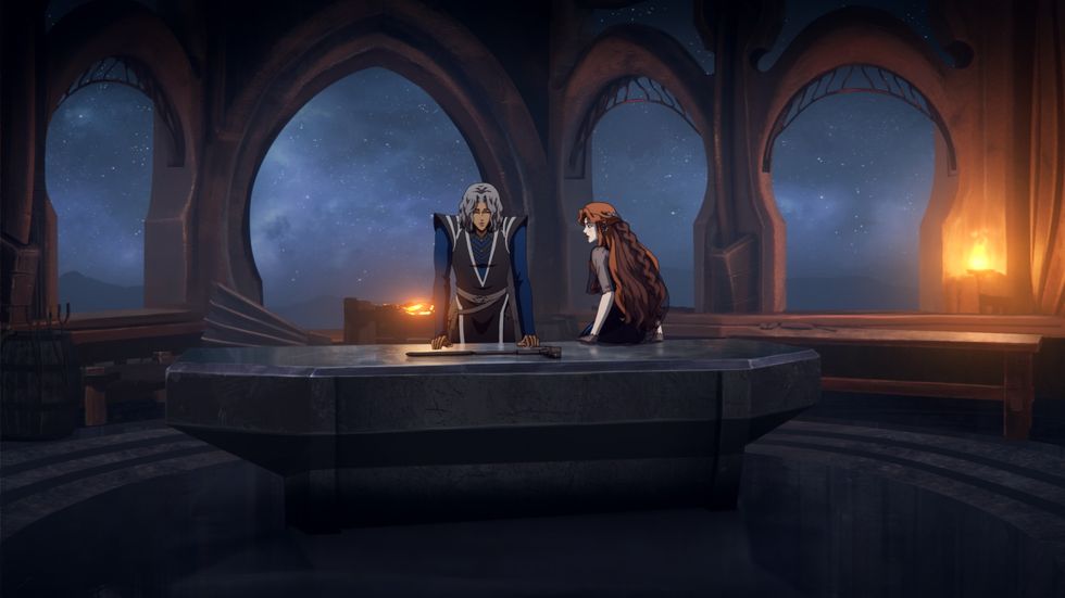 hector and lenore in a still from castlevania season 4