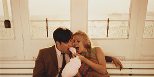 couple sharing cotton candy