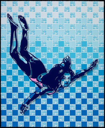 artist sonia romero, the swimmer, catalina island