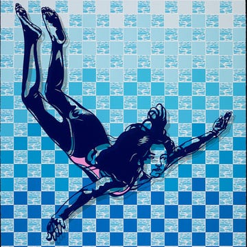 artist sonia romero, the swimmer, catalina island artist sonia romero, the swimmer, catalina island