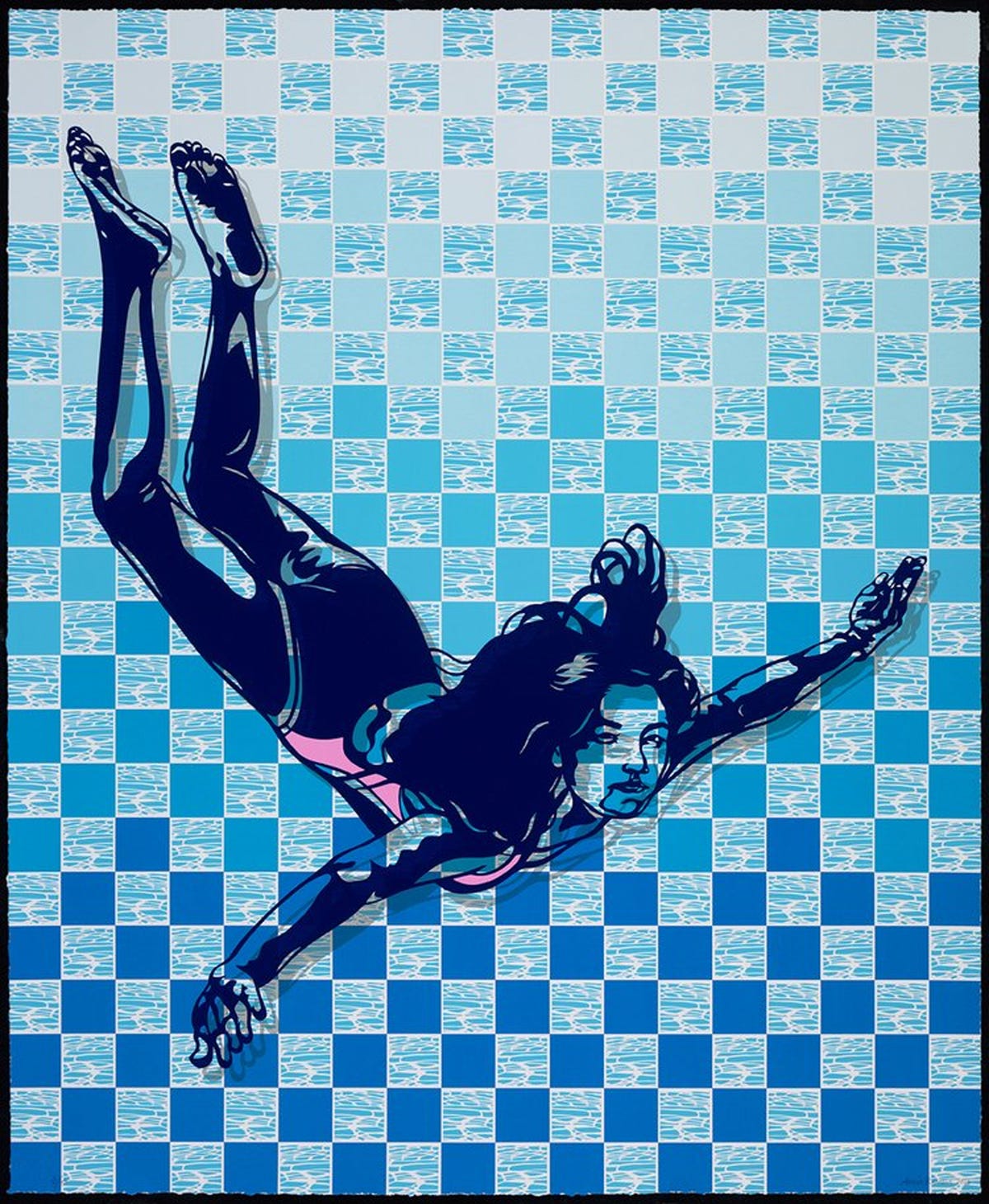 artist sonia romero, the swimmer, catalina island