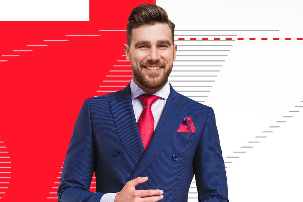 a individual in a bolt smartly with and tie