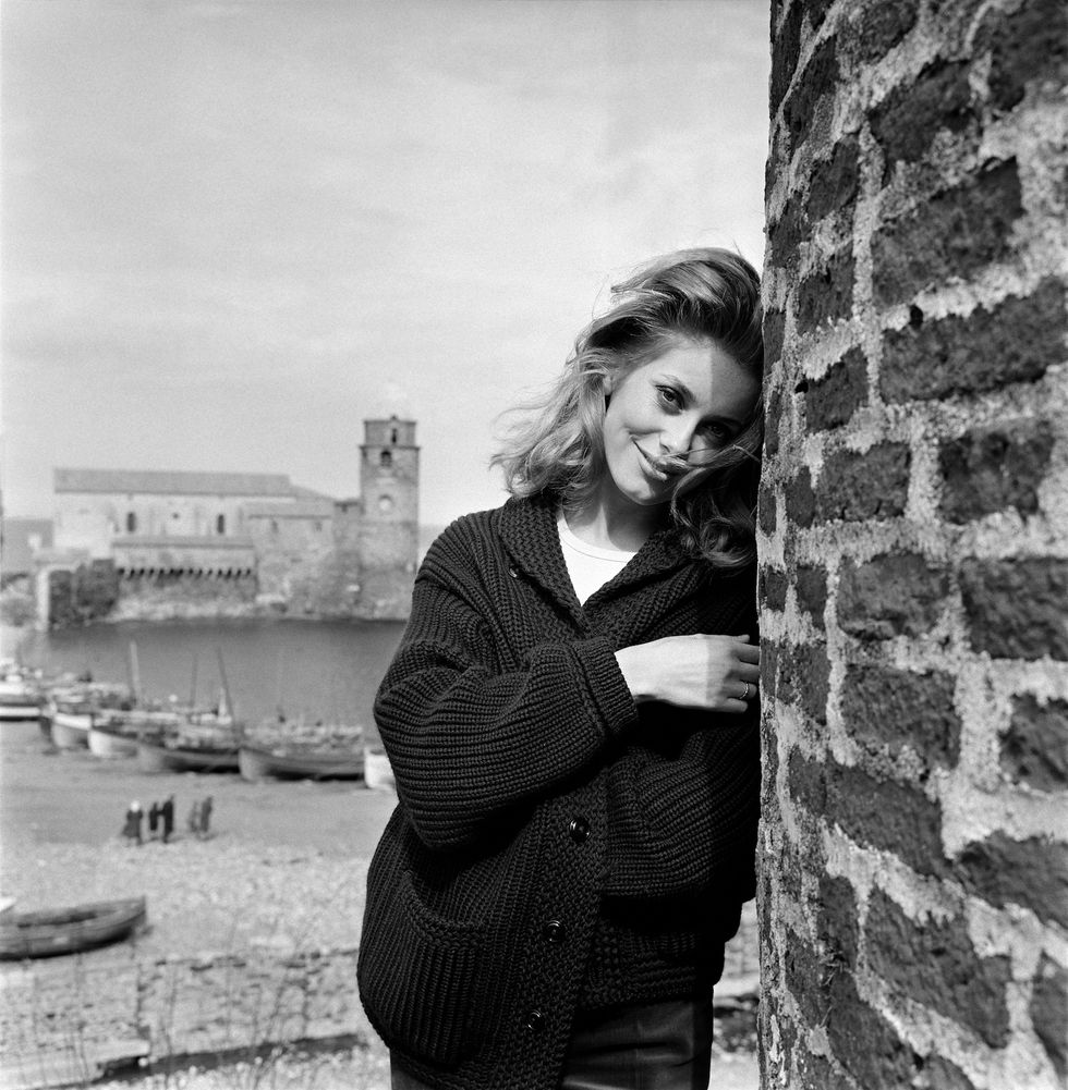 collioure, france ¬ñ 1962 catherine deneuve on the set of the movie 'et satan conduit le bal' directed by roger vadim, in collioure, france, in 1962  photo by reporters associesgamma rapho via getty images