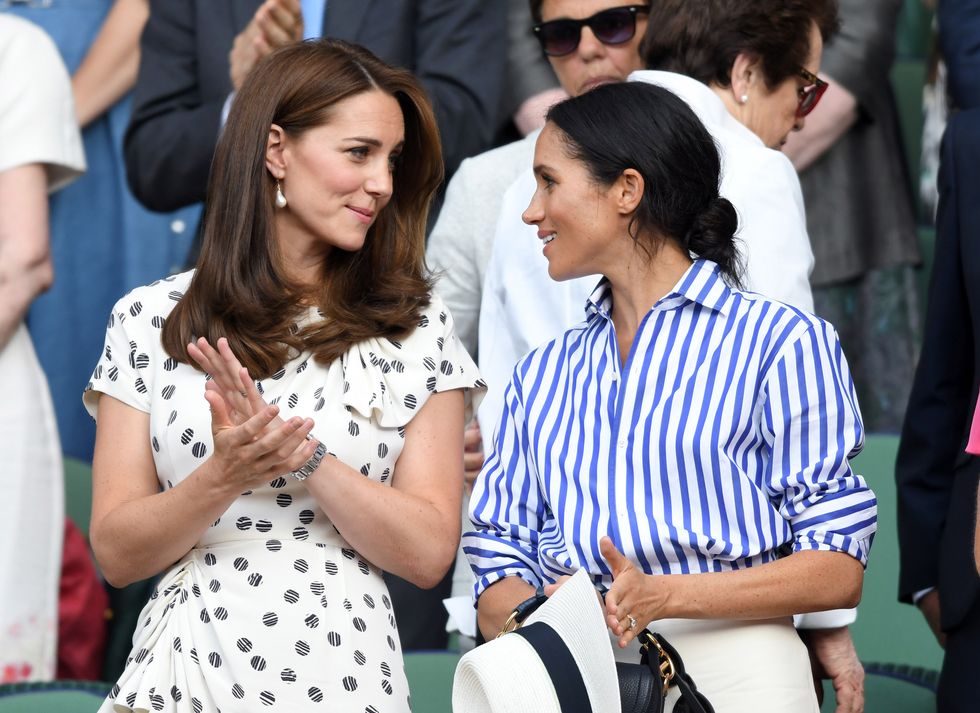 kate middleton and meghan markle at wimbledon in 2018