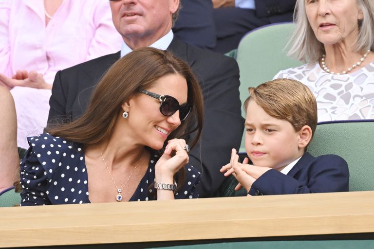 Kate Middleton and Prince George Match In Navy Blue at Wimbledon