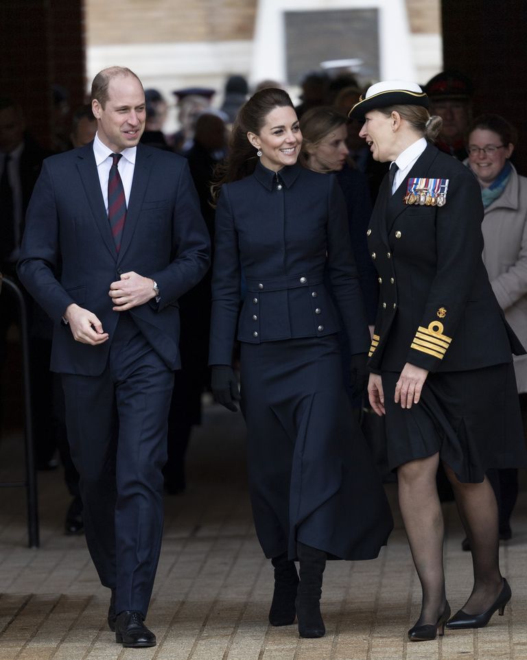 Kate Middleton Wears a Navy Military-Inspired Jacket