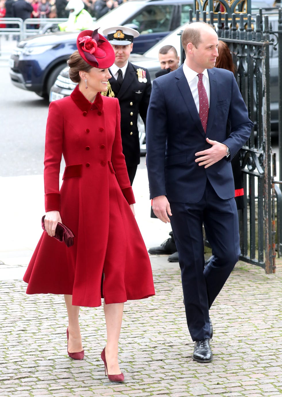 Los duques de Cambridge llegan al servicio religioso en el día de la Commonwealth
