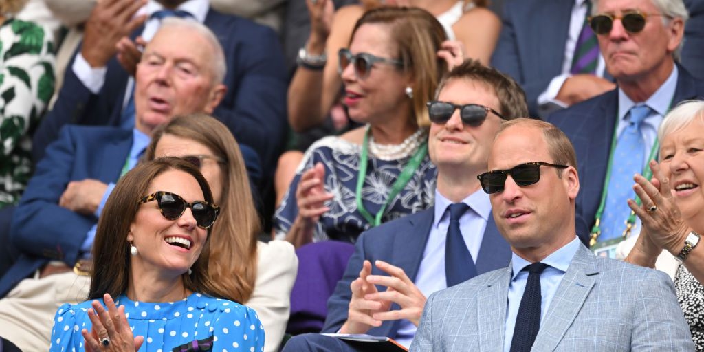 Kate Middleton in Blue Polka Dot Dress at Day 9 of Wimbledon Today