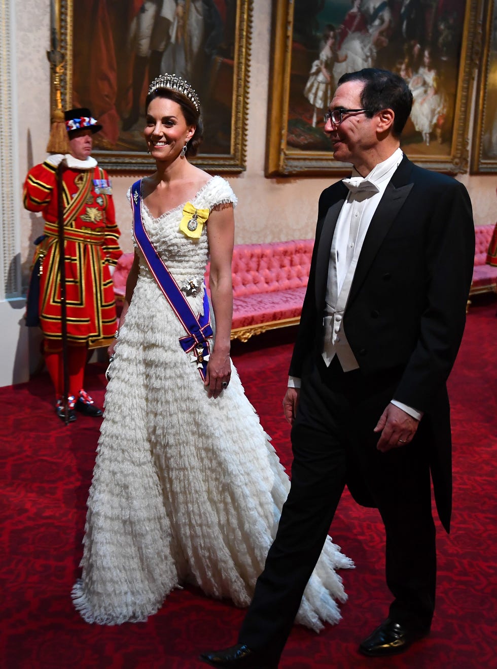 Kate Middleton pairs the Lotus Flower Tiara with voluminous hair