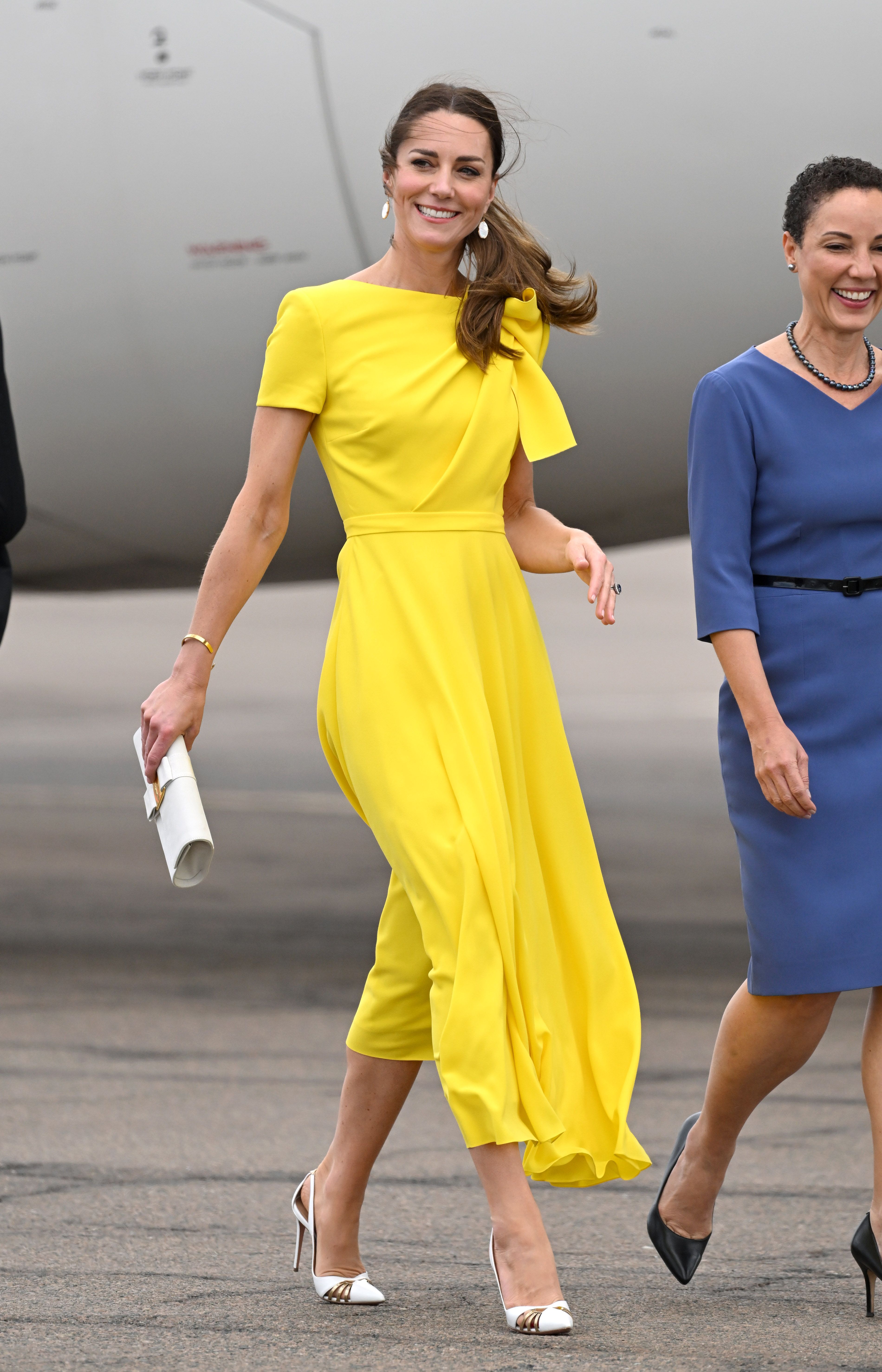 Karen Millen Forever Pleated Dress in Ochre Yellow - Kate