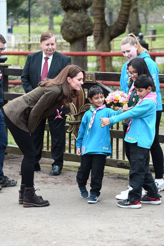 Kate Middleton Wears J.Crew Sweater and Combat Boots for Scouts Visit ...