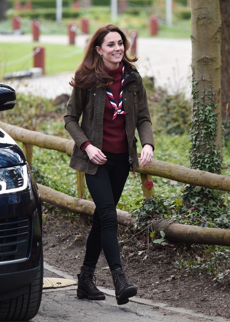 Kate Middleton Wears J.Crew Sweater and Combat Boots for Scouts Visit ...